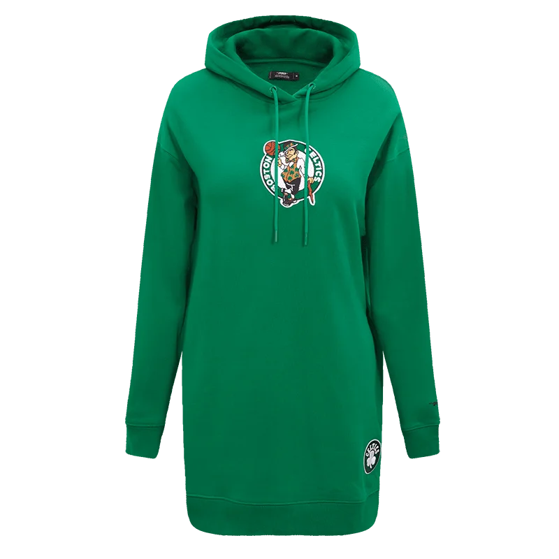 NBA BOSTON CELTICS CLASSIC WOMEN'S PO HOODIE DRESS (KELLY GREEN)