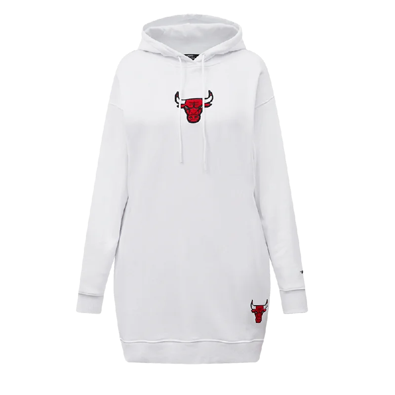 NBA CHICAGO BULLS CLASSIC WOMEN'S HOODIE DRESS (WHITE)