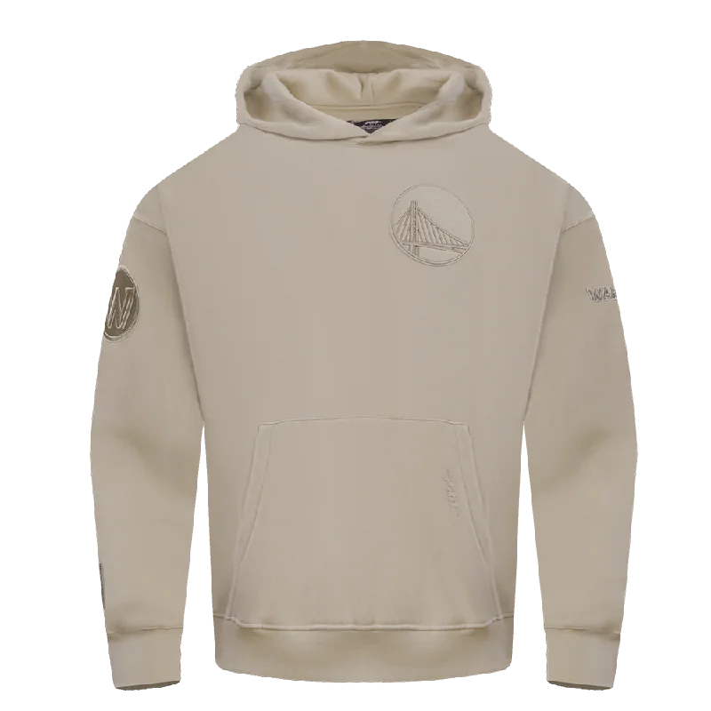 NBA GOLDEN STATE WARRIORS NEUTRAL DROP SHOULDER FLC PO HOODIE (TAUPE)