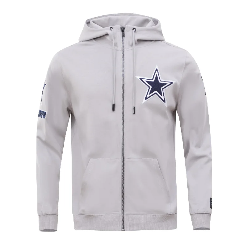 NFL DALLAS COWBOYS CLASSIC CHENILLE PO HOODIE (GRAY)