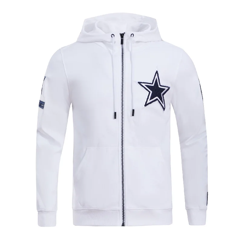 NFL DALLAS COWBOYS CLASSIC CHENILLE PO HOODIE (WHITE)