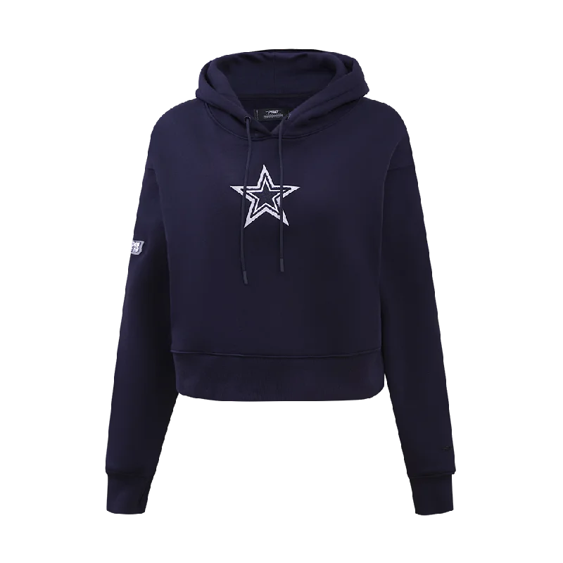 NFL DALLAS COWBOYS CLASSIC WOMEN'S CROPPED PO HOODIE (MIDNIGHT NAVY)