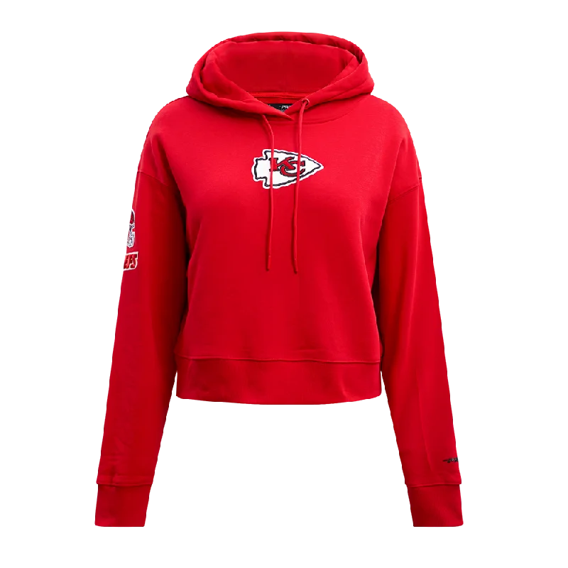 NFL KANSAS CITY CHIEFS CLASSIC WOMEN'S FLC CROPPED PO HOODIE (RED)