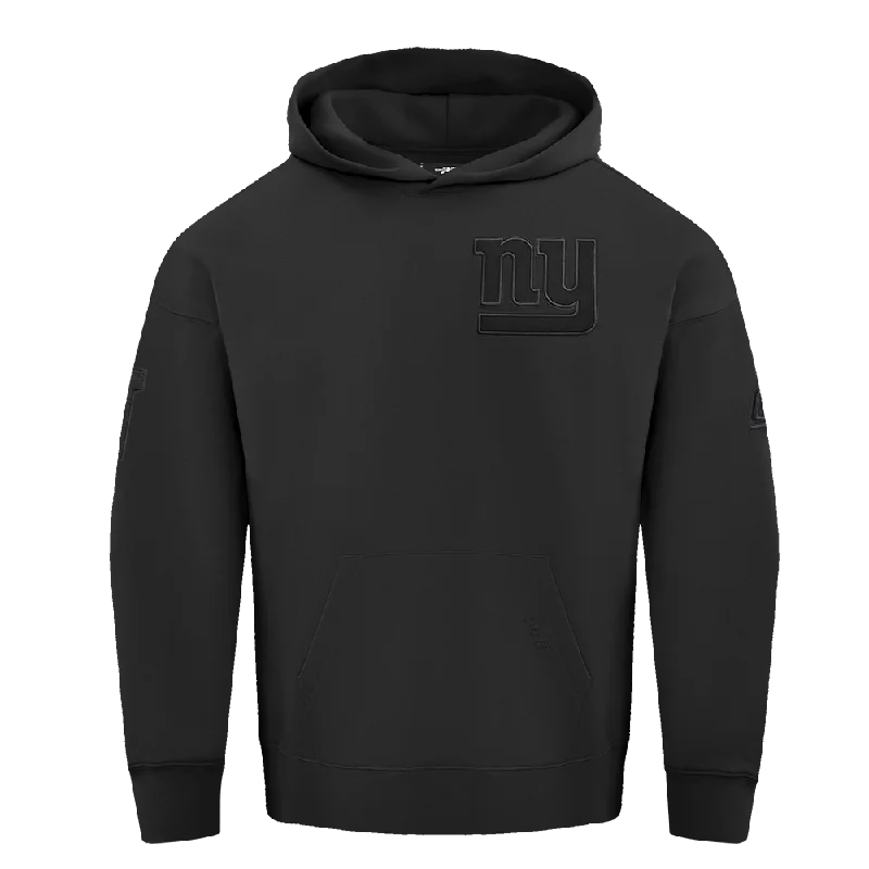 NFL NEW YORK GIANTS NEUTRAL DROP SHOULDER FLC PO HOODIE (BLACK)