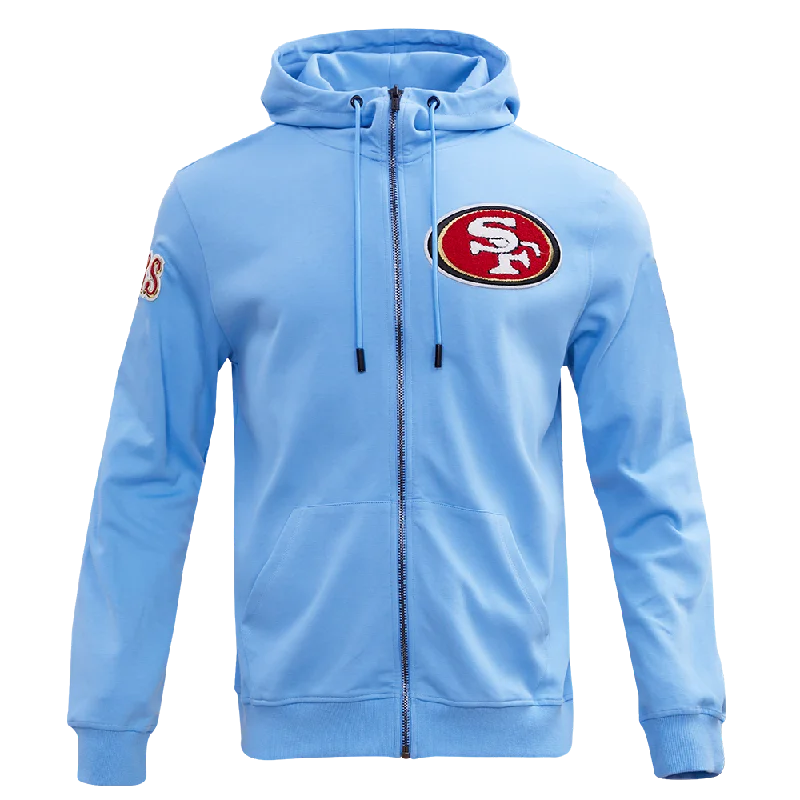 NFL SAN FRANCISCO 49ERS CLASSIC CHENILLE DK FZ HOODIE (UNIVERSITY BLUE)