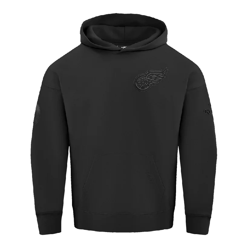 NHL DETROIT RED WINGS NEUTRAL DROP SHOULDER FLC PO HOODIE (BLACK)