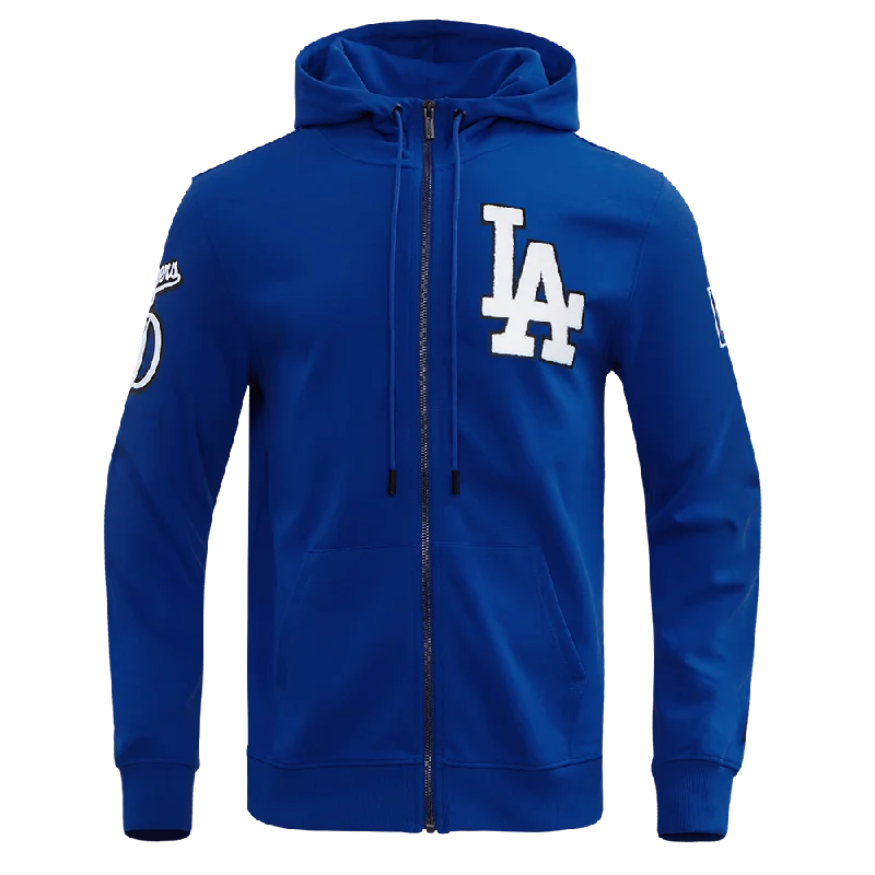 MLB LOS ANGELES DODGERS LOGO ZIPPER HOODIE (DODGER BLUE)