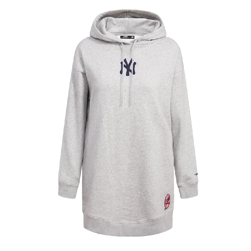 MLB NEW YORK YANKEES CLASSIC WOMEN'S HOODIE DRESS (HEATHER GREY)