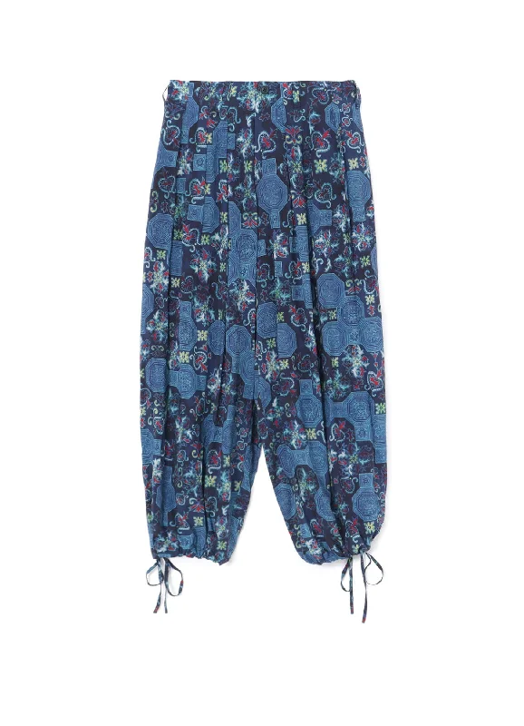 CHINOISERIE-B PRINTED DRAWSTRING BALLOON PANTS