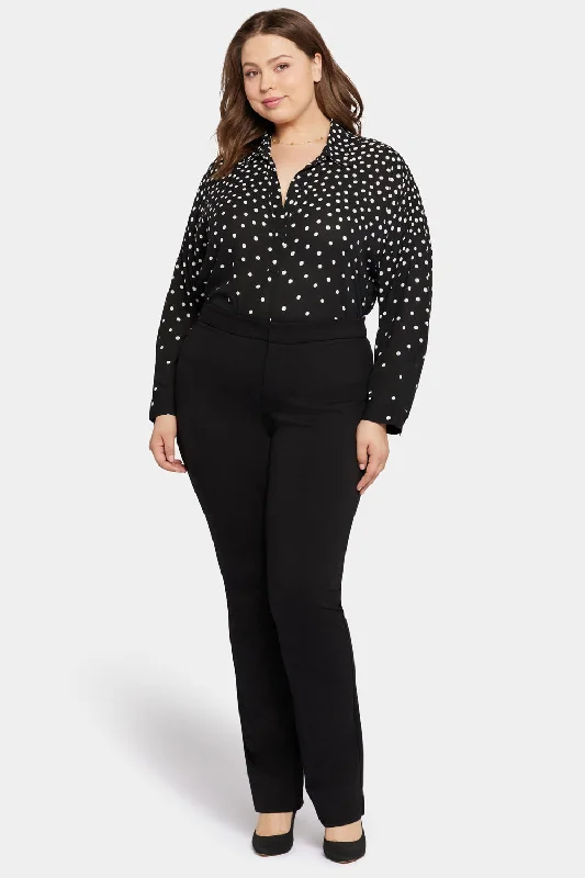 Slim Trouser Pants In Plus Size - Black