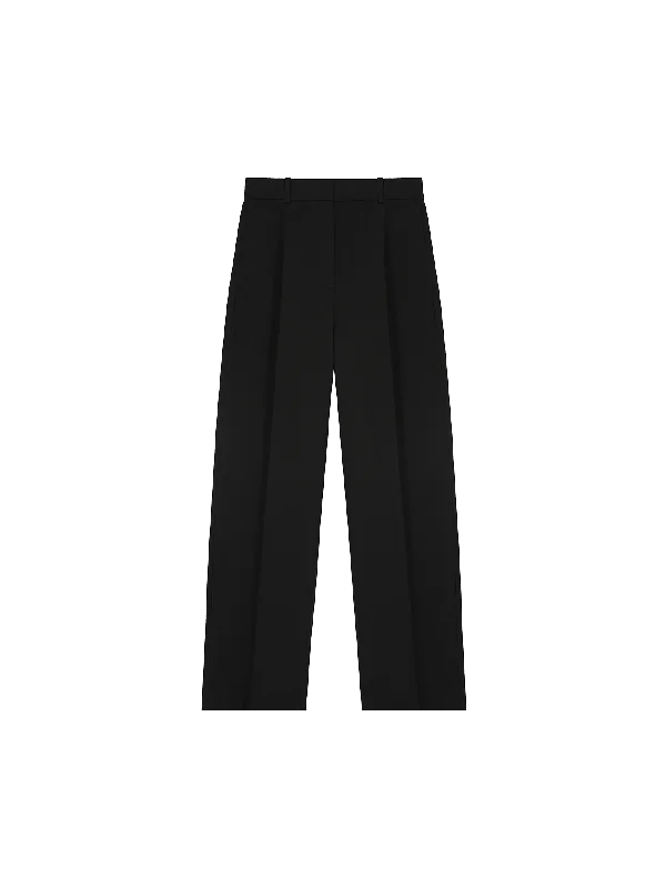 Women's Organic Cotton Tailored Trousers—black