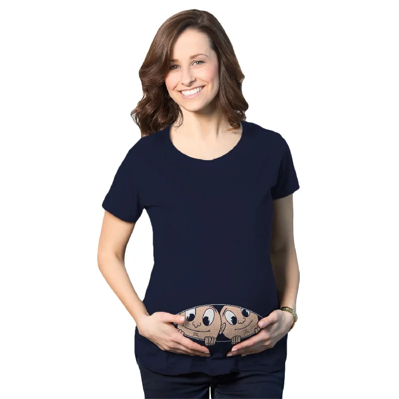 Peeking Twins Maternity T Shirt