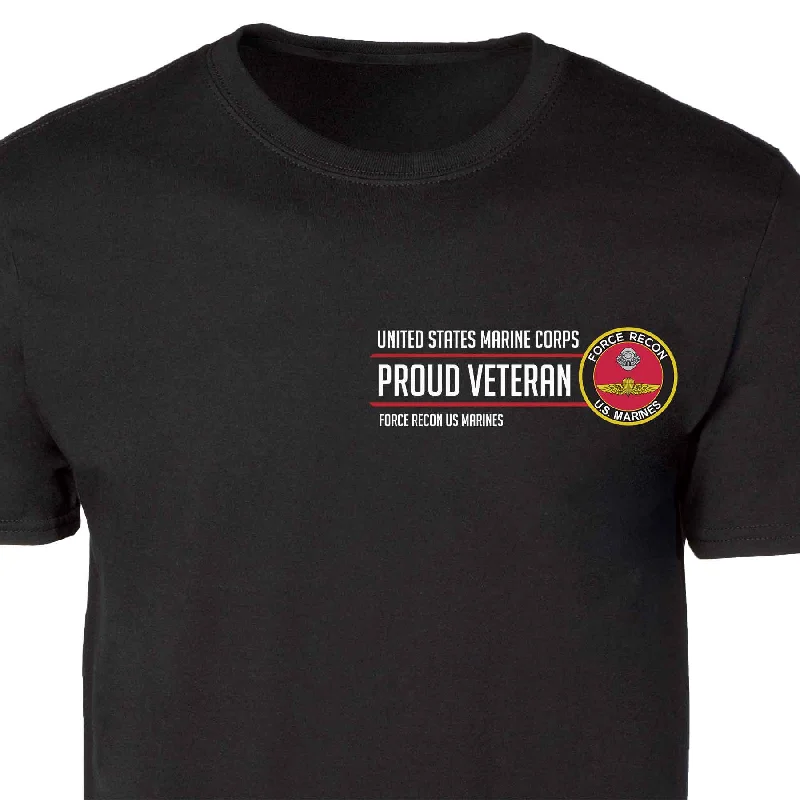 Force Recon US Marines Proud Veteran Patch Graphic T-shirt