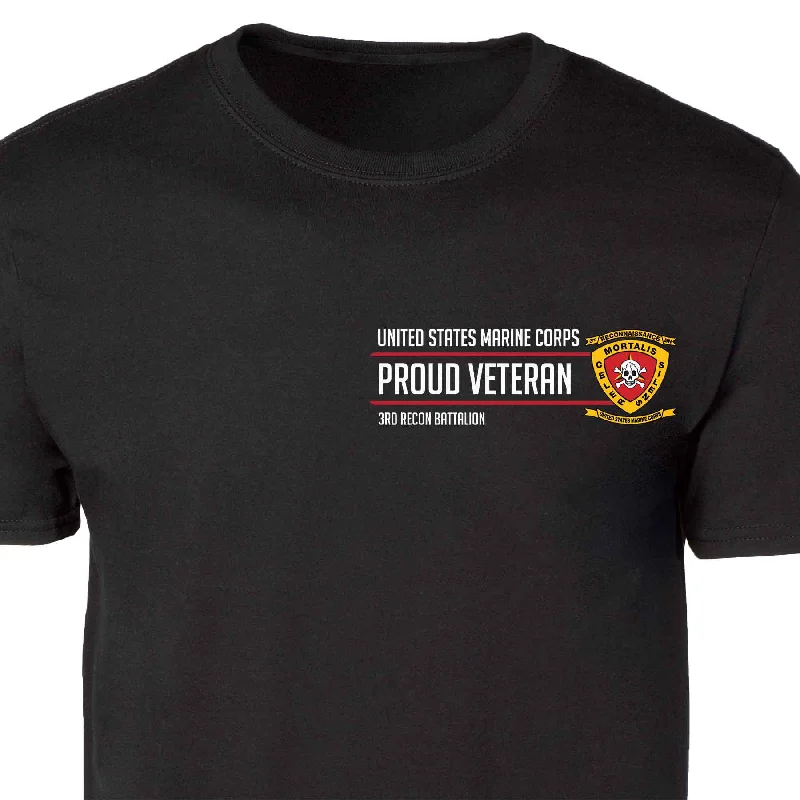 3rd Recon Battalion Proud Veteran Patch Graphic T-shirt