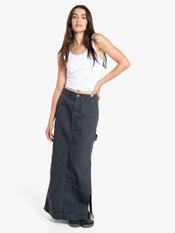 Carpenter Maxi Skirt - Dark Charcoal