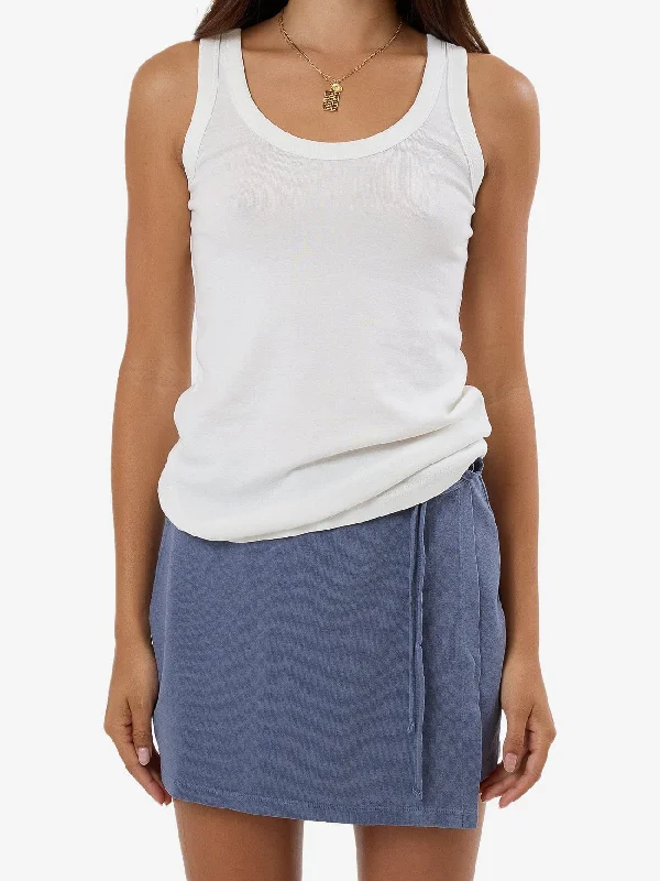 Hemp Wrap Mini Skirt - Folkstone Grey