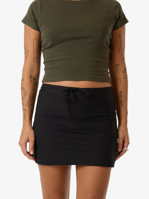 Quinn Bias Mini Skirt - Black