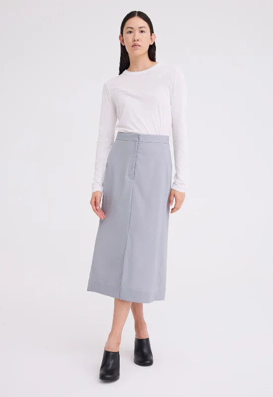 Ridley Wool Midi Skirt - Oxide Grey