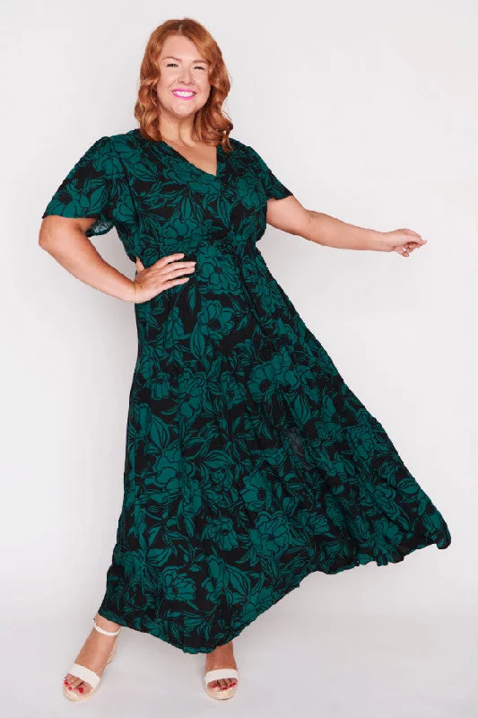 Alexia Midnight Green Dress