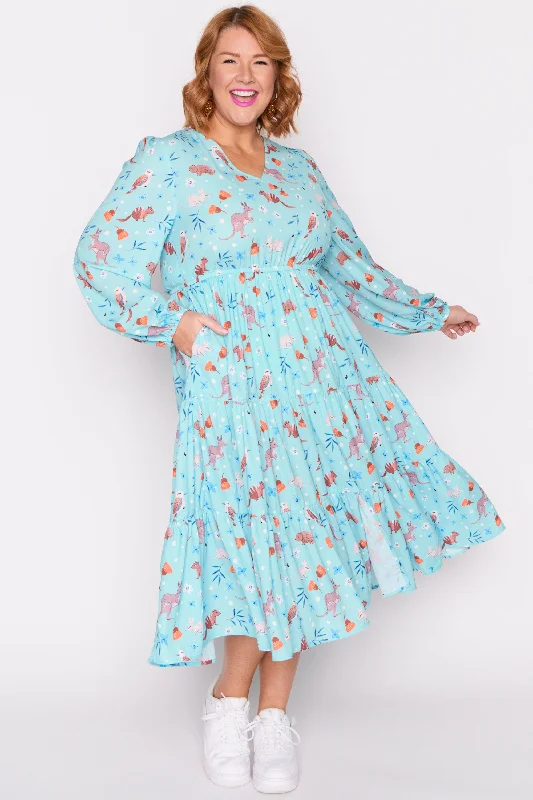 Charity Hopping Happy Long Sleeve Dress