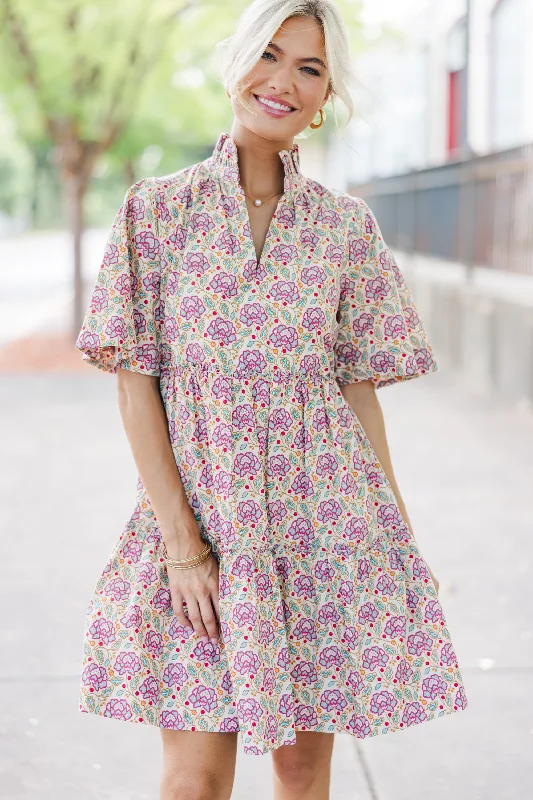 Feeling Your Best Magenta Purple Paisley Dress