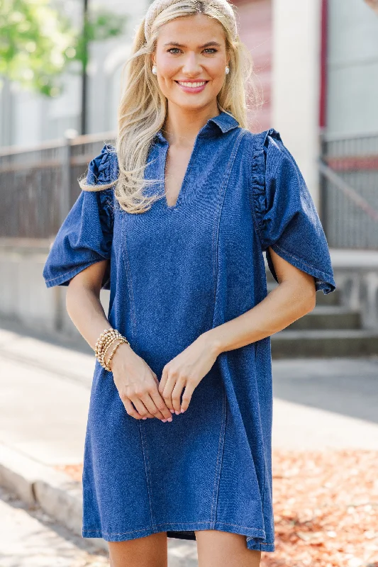 Meet You There Dark Wash Denim Dress