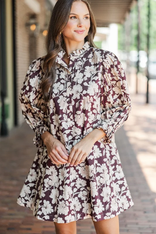 Shoot For The Stars Plum Purple Floral Dress