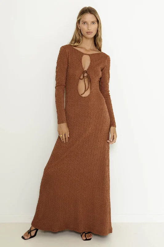 SNDYS Tallulah Maxi Dress Chestnut