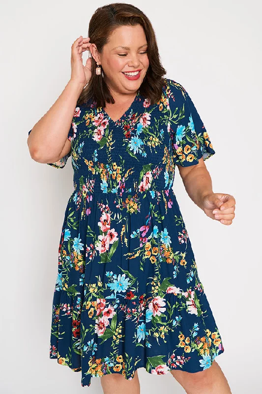 Tilley Navy In Bloom Dress